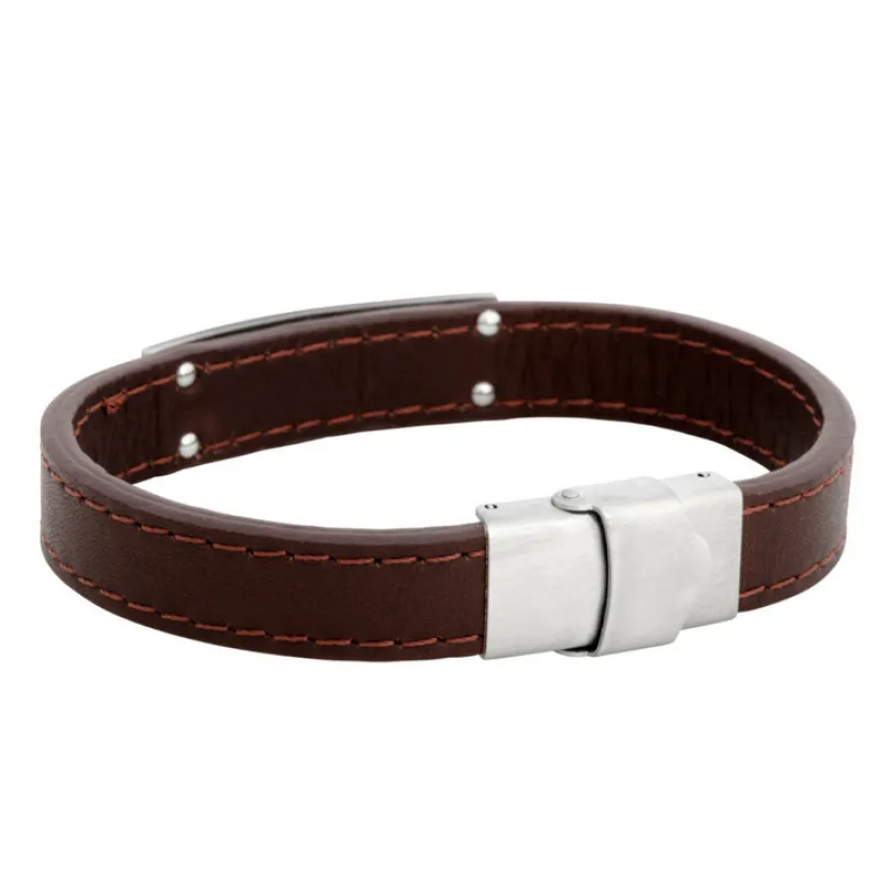 Armband By Billgren Läder, Pattern, Brun – 8178