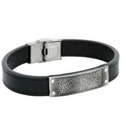 Armband By Billgren Läder, Pattern, svart – 8177