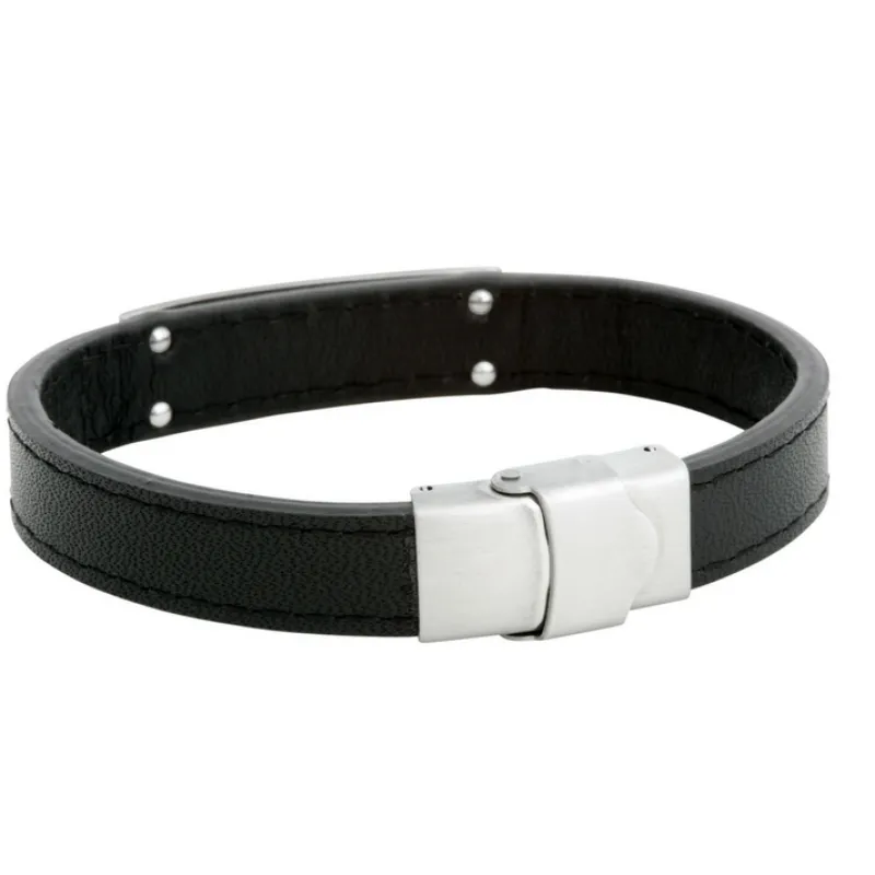 Armband By Billgren Läder, Pattern, svart – 8177