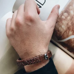 Armband By Billgren Läder, spänne, brunt – 8182