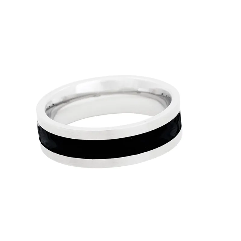By Billgren Ring, stål, svart gummi – 5614