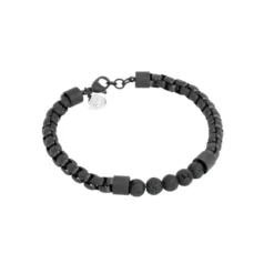 Armband By Billgren Stål, lavasten, svart – 8208