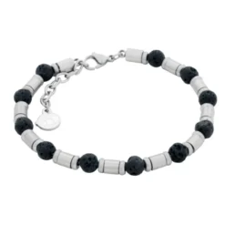 Armband By Billgren Stål, Lavastenar, Svart – 8241