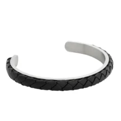 Armband By Billgren Stål, läder, svart – 8165