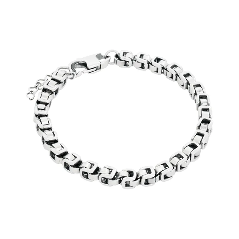 Armband By Billgren Stål, länk/kulor, silver – 8156