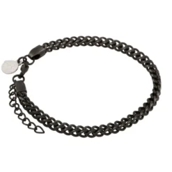 Armband By Billgren Stål, länk, svart – 8155