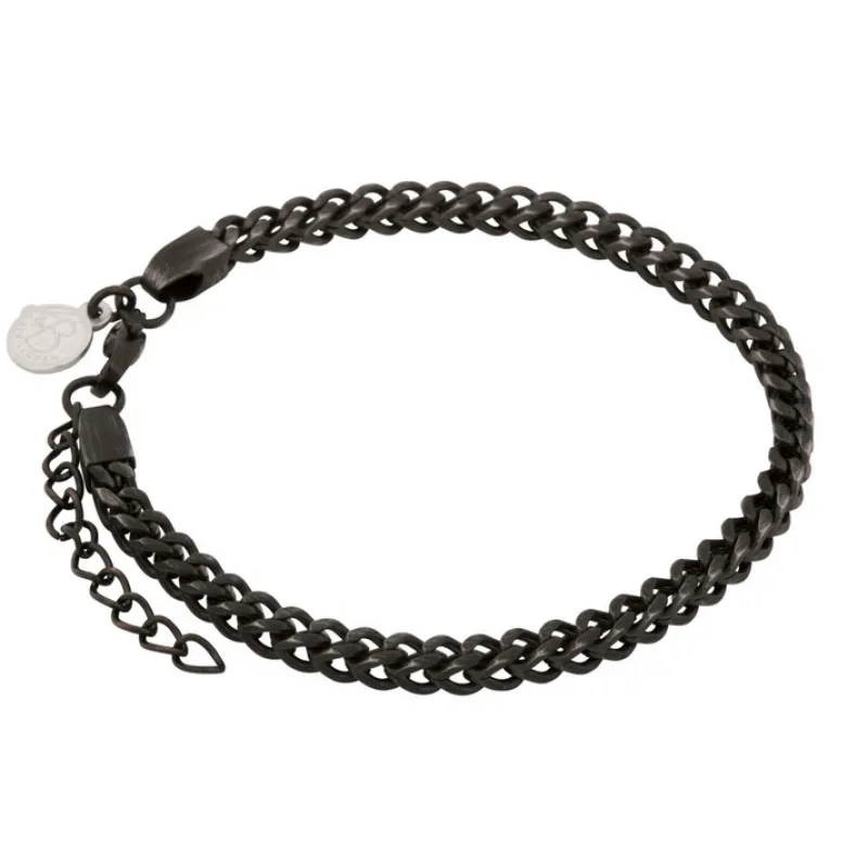 Armband By Billgren Stål, länk, svart – 8155