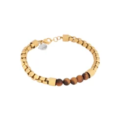 Armband By Billgren Stål, tigeröga, guld – 8210