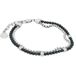 Armband By Billgren Stål Tunt stål, onyx – 8226