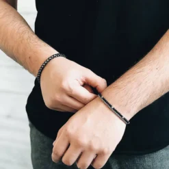 Armband By Billgren Stål Tunt stål, onyx – 8226