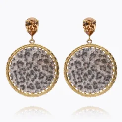 Caroline Svedbom Alexandra Crystal Rocks Örhängen / Leopard (Guld)