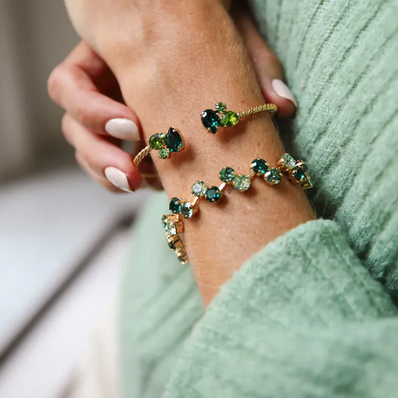 Caroline Svedbom Armband Caroline Svedbom Alisia Armband / Green Combo (Rhodium)