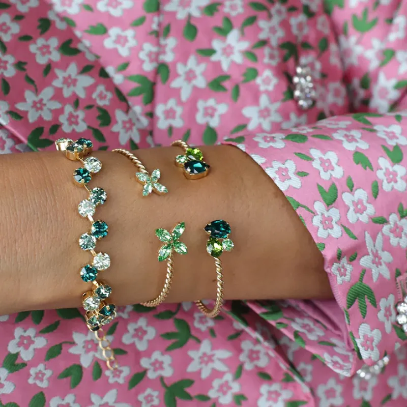 Caroline Svedbom Armband Caroline Svedbom Alisia Armband / Green Combo (Rhodium)