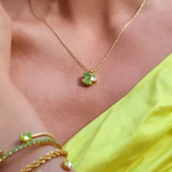 Caroline Svedbom Halsband Caroline Svedbom Ana Halsband / Lime Combo (Rhodium)