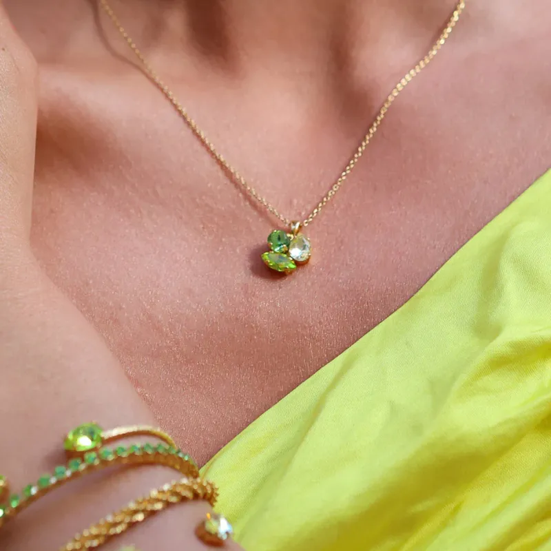 Caroline Svedbom Halsband Caroline Svedbom Ana Halsband / Lime Combo (Guld)