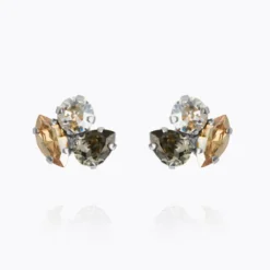 Caroline Svedbom Ana örhängen, Black Golden Combo – Rhodium