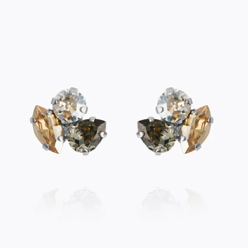 Caroline Svedbom Ana örhängen, Black Golden Combo – Rhodium