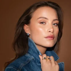 Caroline Svedbom Ana Ring, Denimblue Combo – Guld