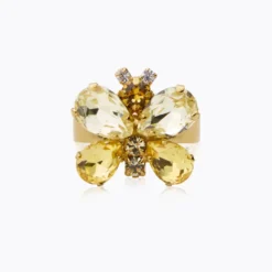 Caroline Svedbom Butterfly Ring / Yellow Combo (Guld)