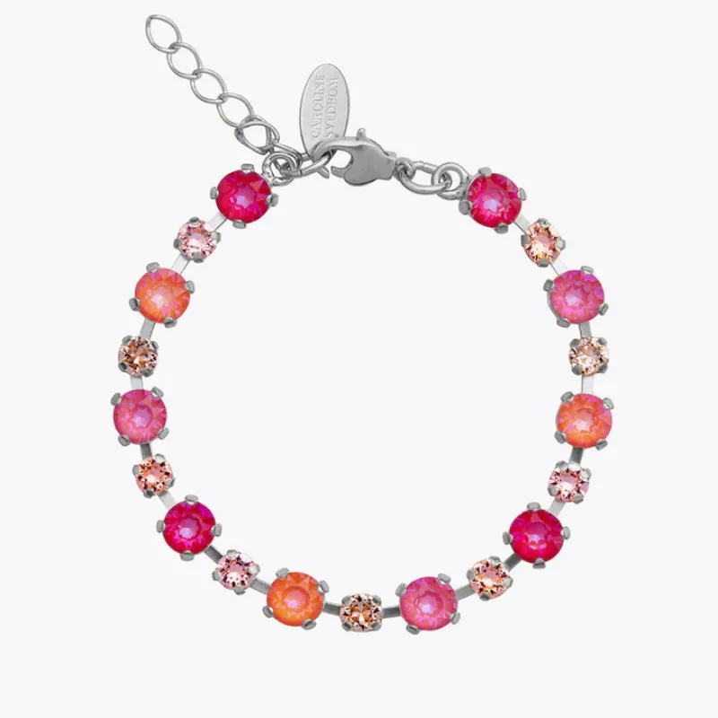 Caroline Svedbom Armband Caroline Svedbom Calanthe Armband Rhodium / Coral Combo