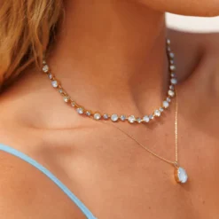 Caroline Svedbom Halsband Caroline Svedbom Calanthe Halsband/ Sky Combo (Rhodium)