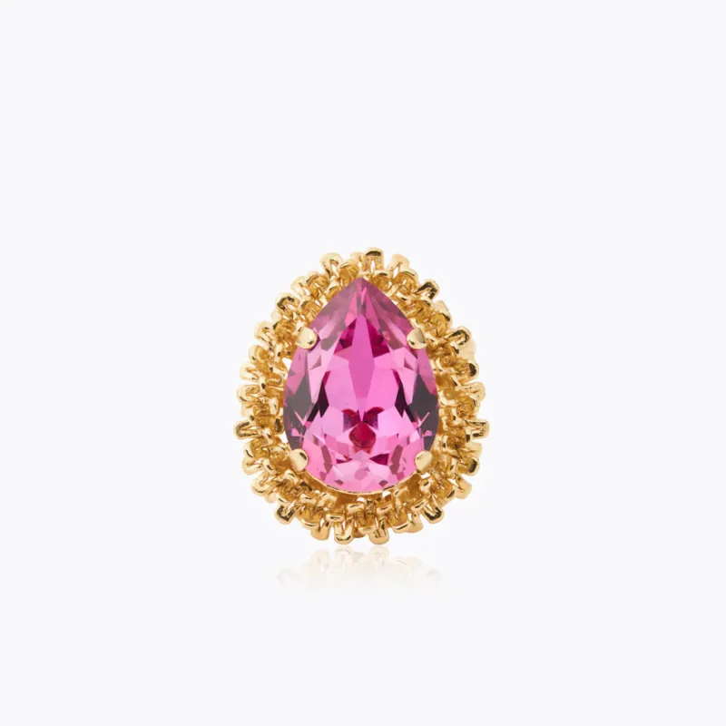 Caroline Svedbom Classic Gemma Ring, Dark Rose – Guld