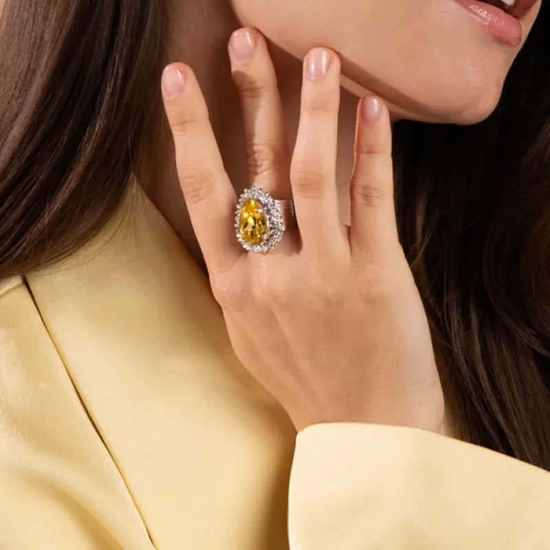 Caroline Svedbom Classic Gemma Ring, ReCreated™ Dark Jonquil – Guld