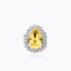 Caroline Svedbom Classic Gemma Ring, ReCreated™ Dark Jonquil – Rhodium