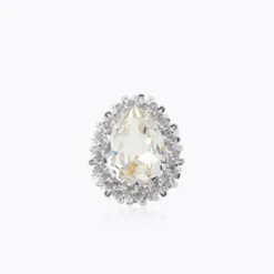 Caroline Svedbom Classic Gemma Ring Crystal – Rhodium