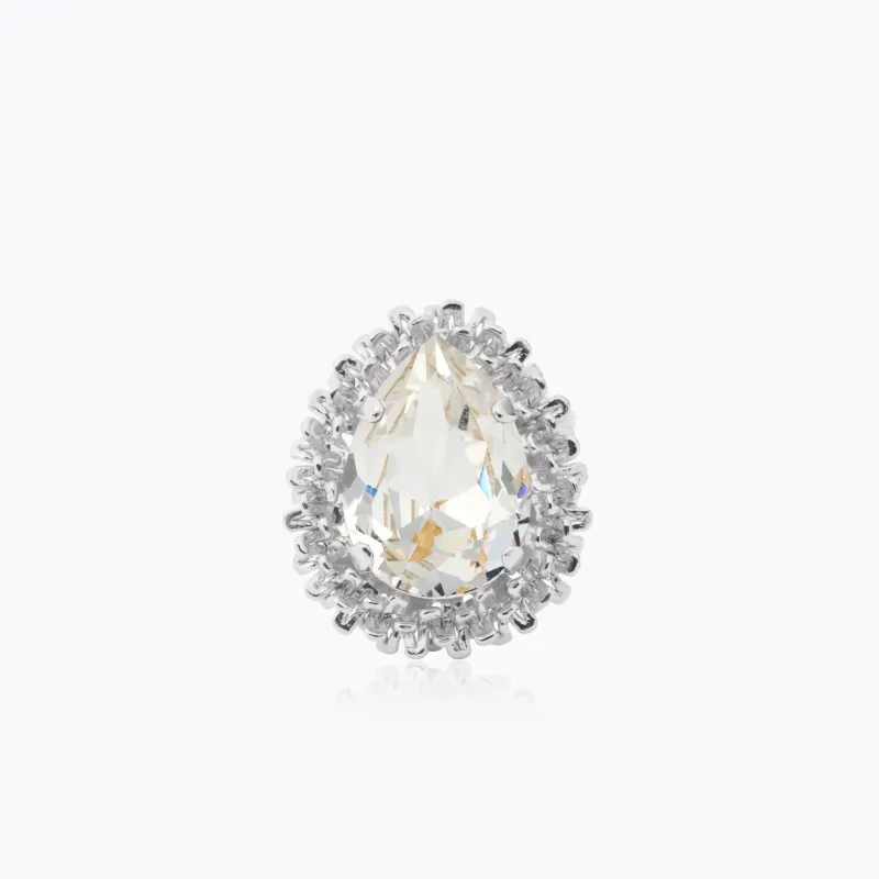 Caroline Svedbom Classic Gemma Ring Crystal – Rhodium