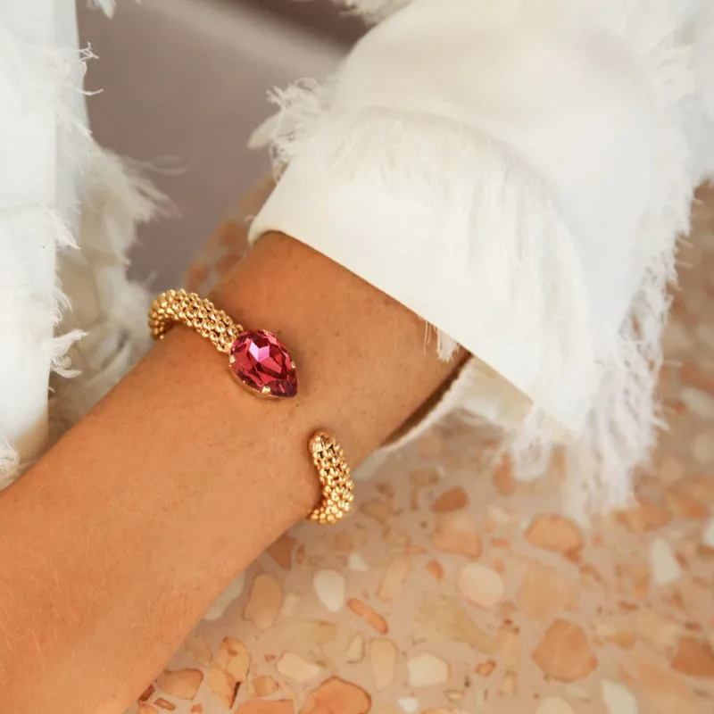 Caroline Svedbom Armband Caroline Svedbom Classic Rope Armband / Mulberry Red (Guld)