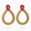 Caroline Svedbom Classic Rope Örhängen/ Mulberry Red (Guld)