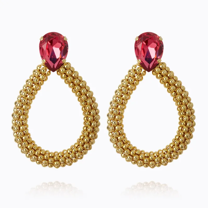 Caroline Svedbom Classic Rope Örhängen/ Mulberry Red (Guld)