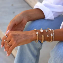 Caroline Svedbom Armband Caroline Svedbom Crystal Navette Armband/ Crystal (Guld)