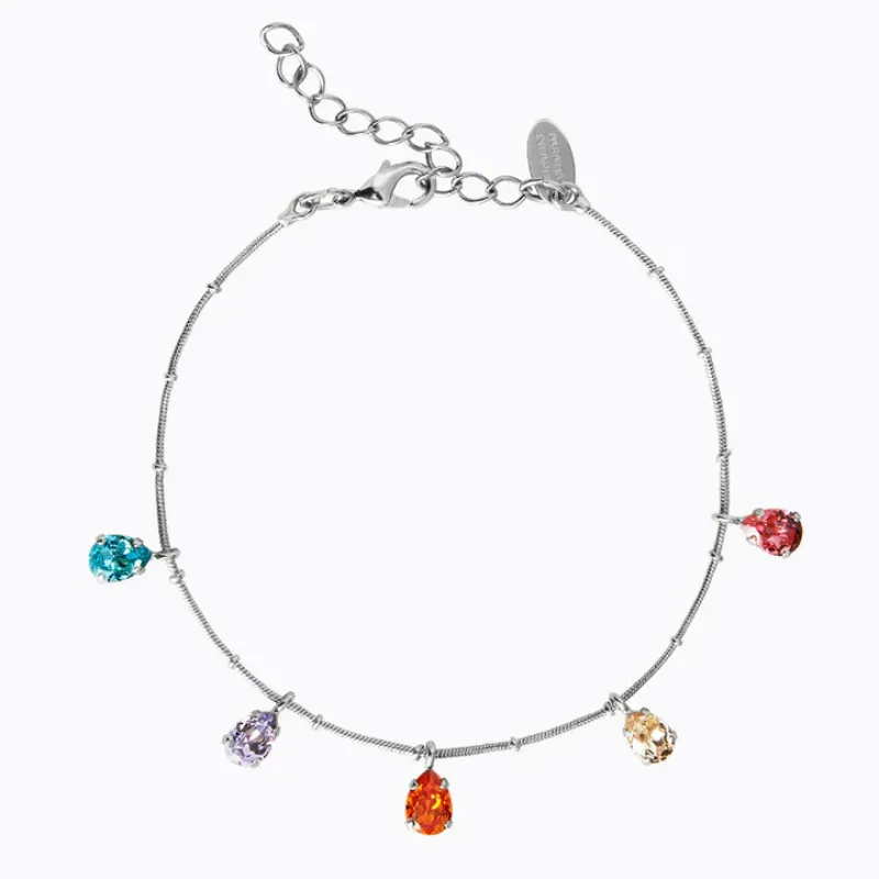 Caroline Svedbom Estelle Ankel Chain / Rainbow Combo (Rhodium)