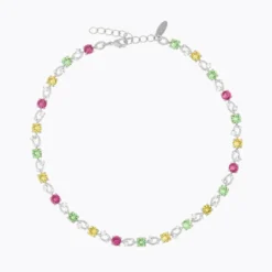 Caroline Svedbom Fay Halsband, Autumn Bloom Combo – Rhodium
