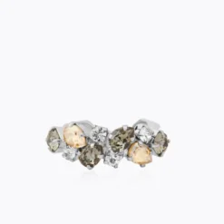 Caroline Svedbom Gabriella Ring, Black Golden Combo – Rhodium