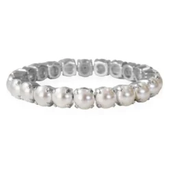 Caroline Svedbom Armband Caroline Svedbom Gia Stretch Armband Rhodium / Pearl