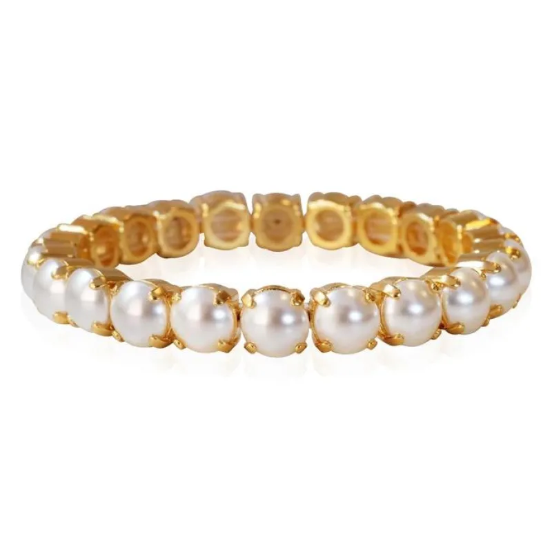 Caroline Svedbom Armband Caroline Svedbom Gia Stretch Armband Guld / Pearl
