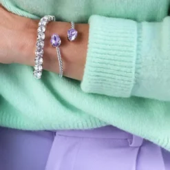 Caroline Svedbom Armband Caroline Svedbom Gia Stretch Armband Rhodium / Crystal