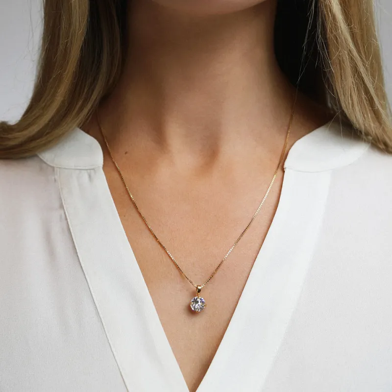 Caroline Svedbom Halsband Classic Stud Crystal (Guld)