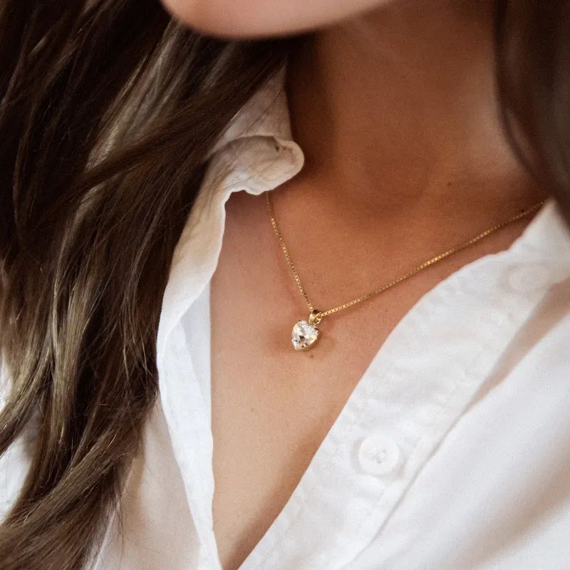 Caroline Svedbom Halsband Heart Crystal (Guld)