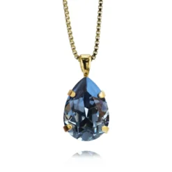 Caroline Svedbom Halsband Mini Drop Denim Blue (Guld)