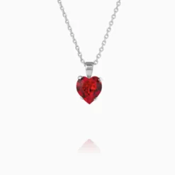 Caroline Svedbom Halsband Caroline Svedbom Heart Halsband/ Light Siam – Rhodium