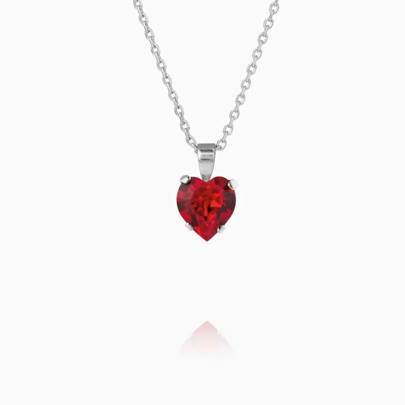 Caroline Svedbom Halsband Caroline Svedbom Heart Halsband/ Light Siam – Rhodium