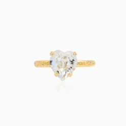 Caroline Svedbom Ringar Caroline Svedbom Heart Ring / Crystal – Guld