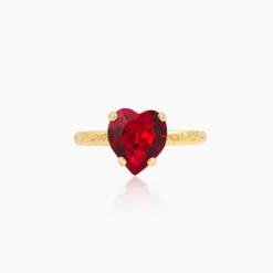 Caroline Svedbom Ringar Caroline Svedbom Heart Ring / Light Siam – Guld