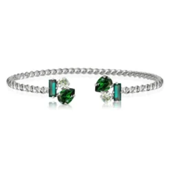 Caroline Svedbom Armband Caroline Svedbom Isa Armband Rhodium / Green Combo