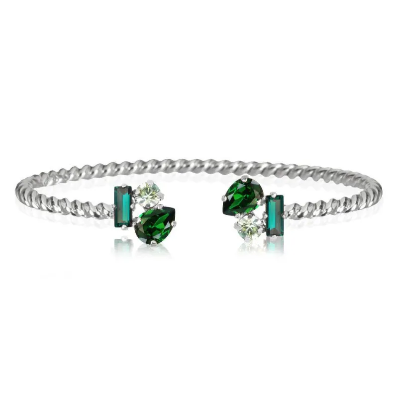 Caroline Svedbom Armband Caroline Svedbom Isa Armband Rhodium / Green Combo