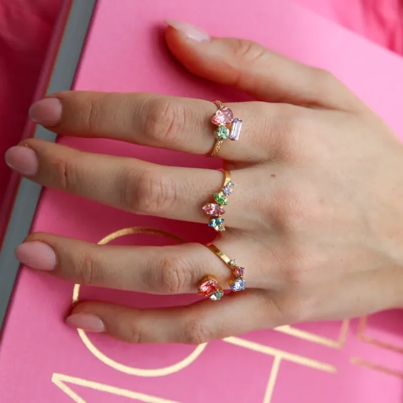Caroline Svedbom Isa Ring / Pastel Combo (Rhodium)